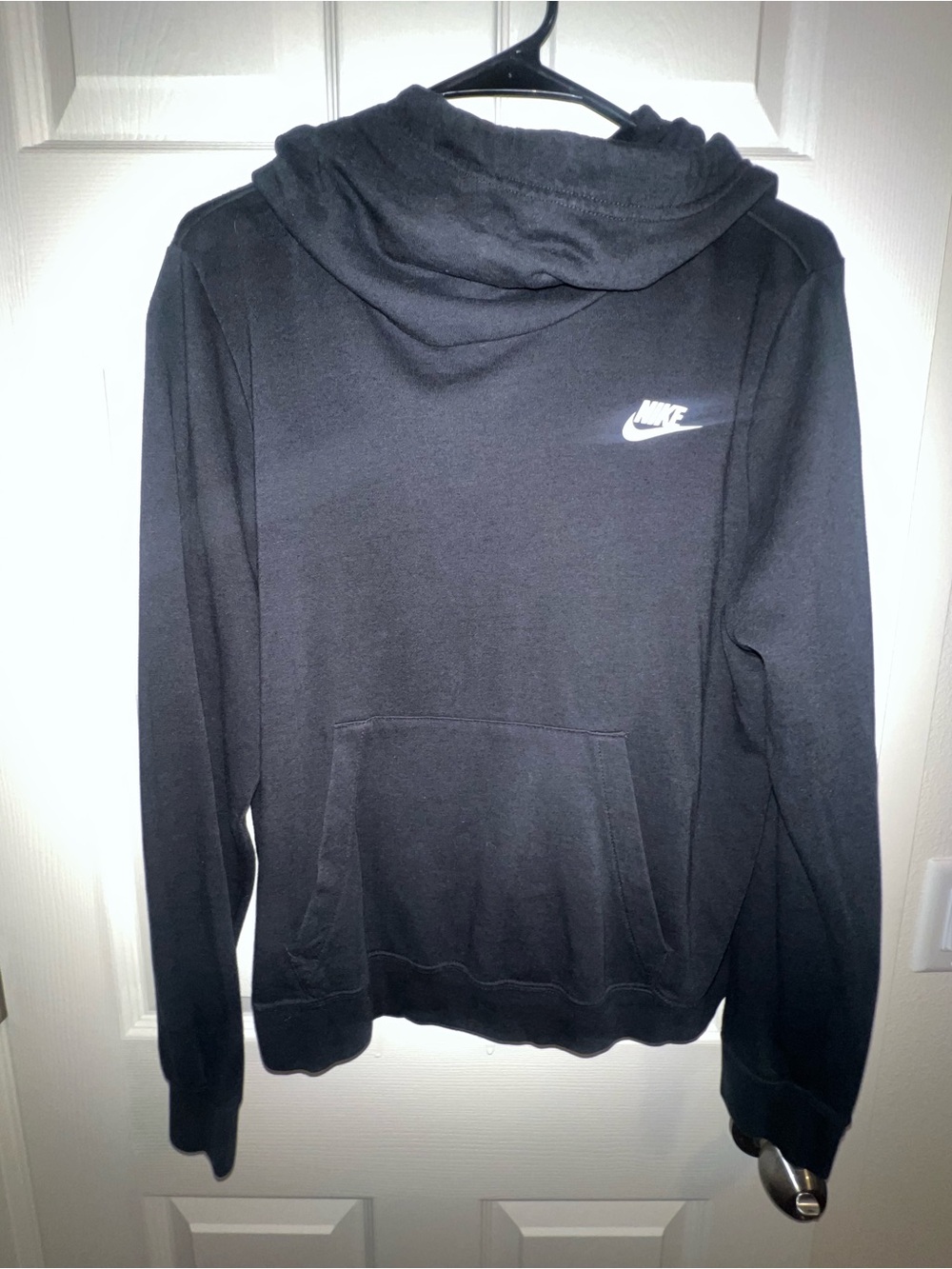 Nike Black Zip-Up Hoodie with White Swoosh